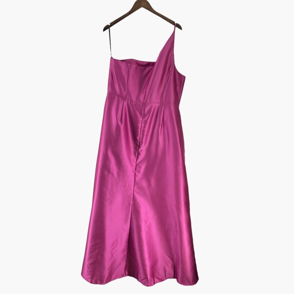 Alfred Sung Draped One Shoulder Dress In Tea Rose Pink Size‎ 20 D831 - Picture 3 of 8